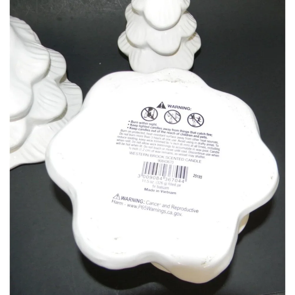 White Christmas Tree Fir Balsam Candles Holiday Decor Gift Set of 2 NEW